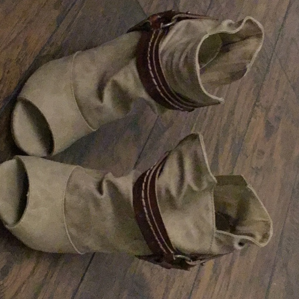Peek toe booties